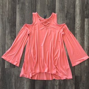 Coral cold shoulder shirt 11/12